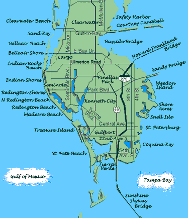 Pinellas County Map. of Pinellas County - Gulf of